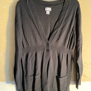 Motherhood Maternity Charcoal Button Cardigan Sz L